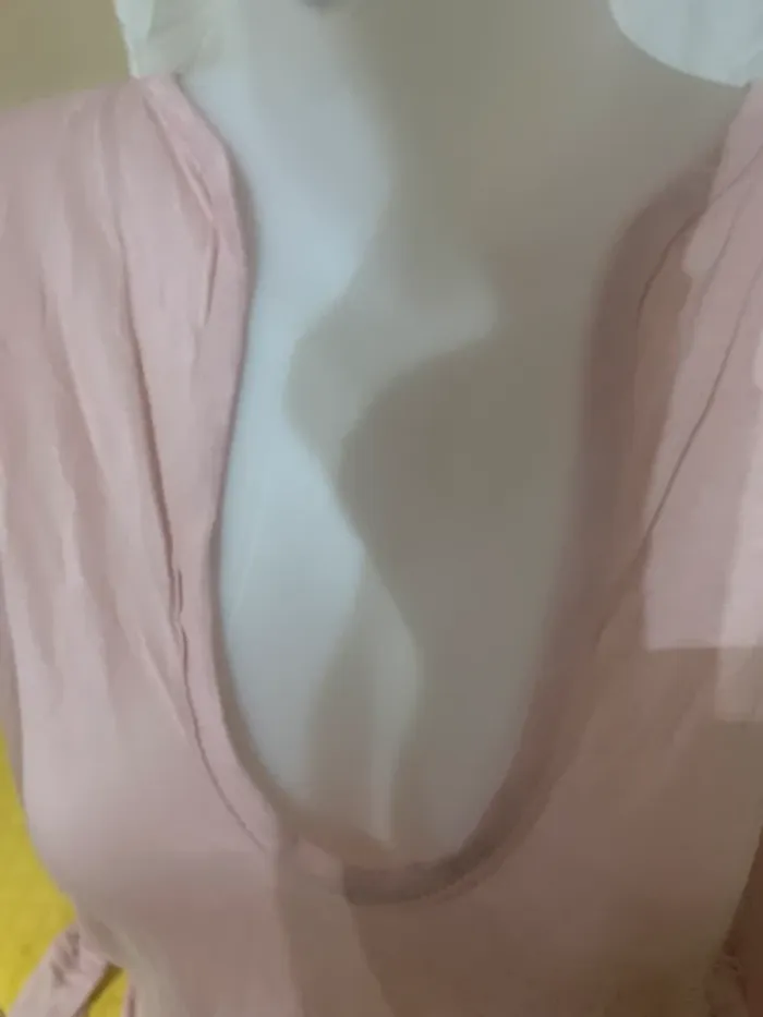TEE shirt Object col V taille L rose manches longues - photo numéro 4