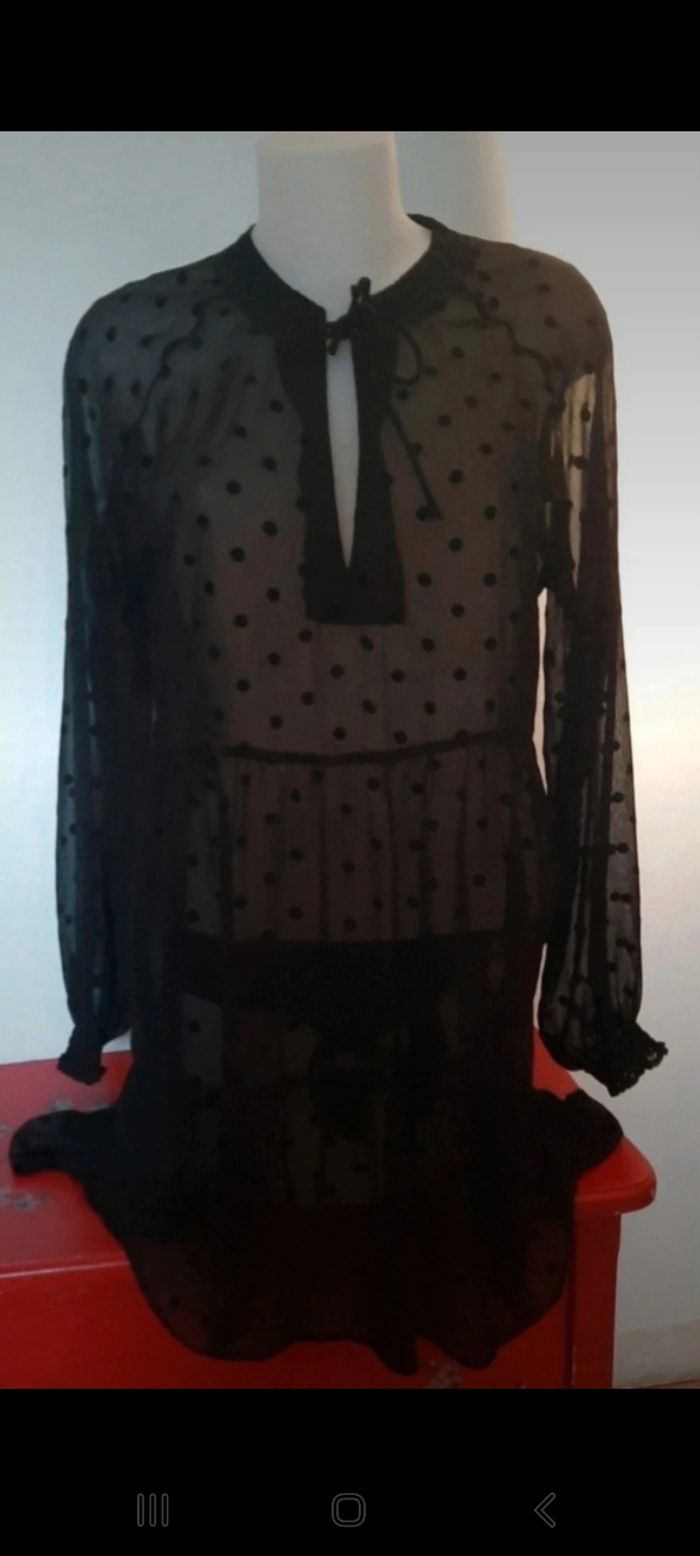 Robe en mousseline mi longue à manches longues ballons de chez stradivarius - photo numéro 2