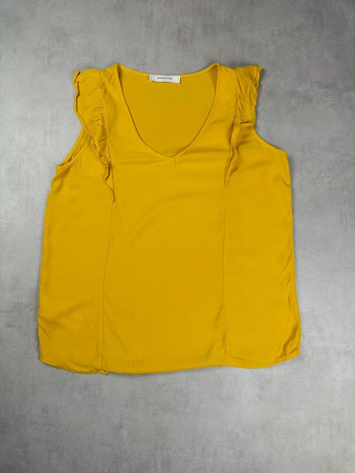 Top sans manches Promod jaune moutarde – Taille 42