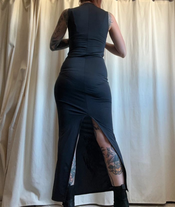 Sublime robe longue moulante 🐉 vintage Goth 90s - Taille S - photo numéro 5