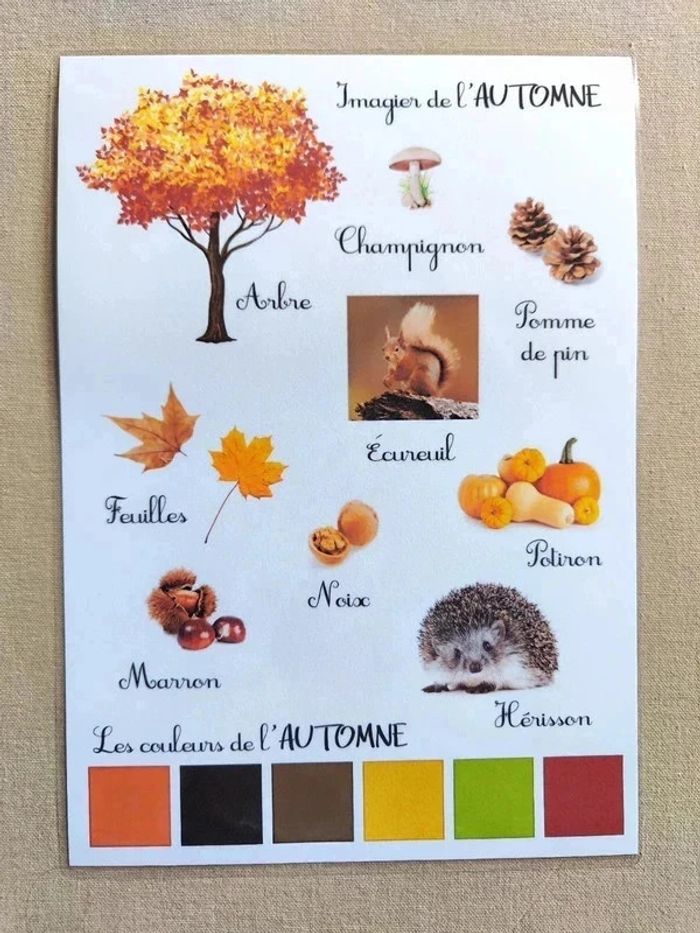 Imagier de l'automne A4