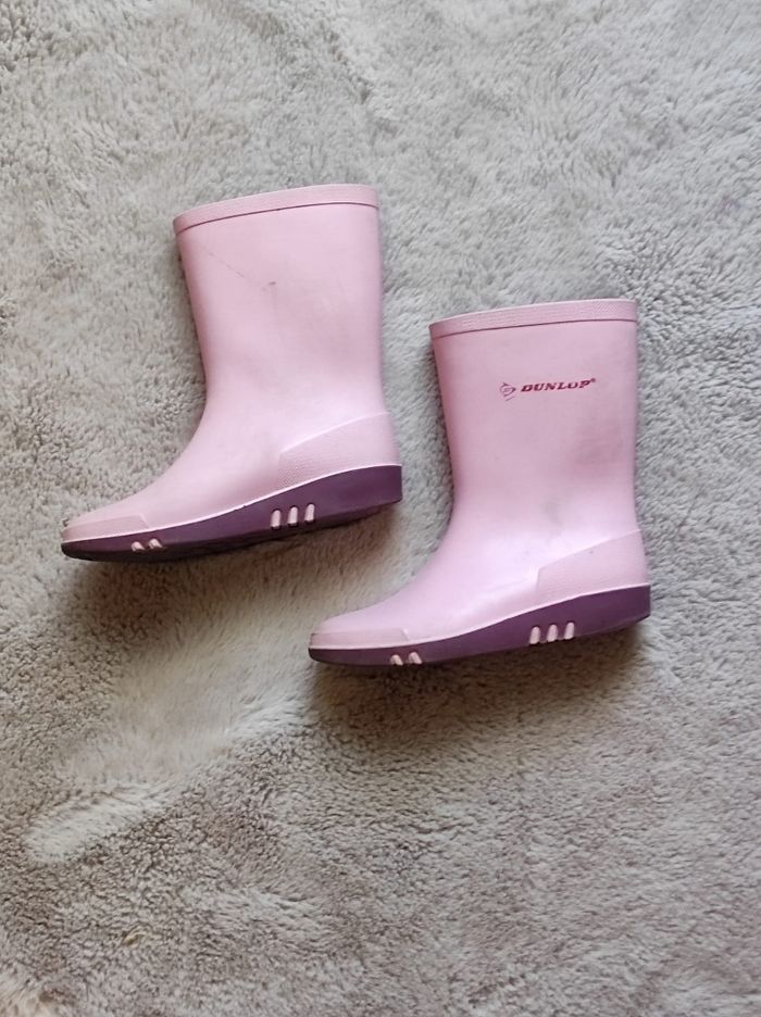 Bottes de pluies rose et violet taille 30 - photo numéro 2
