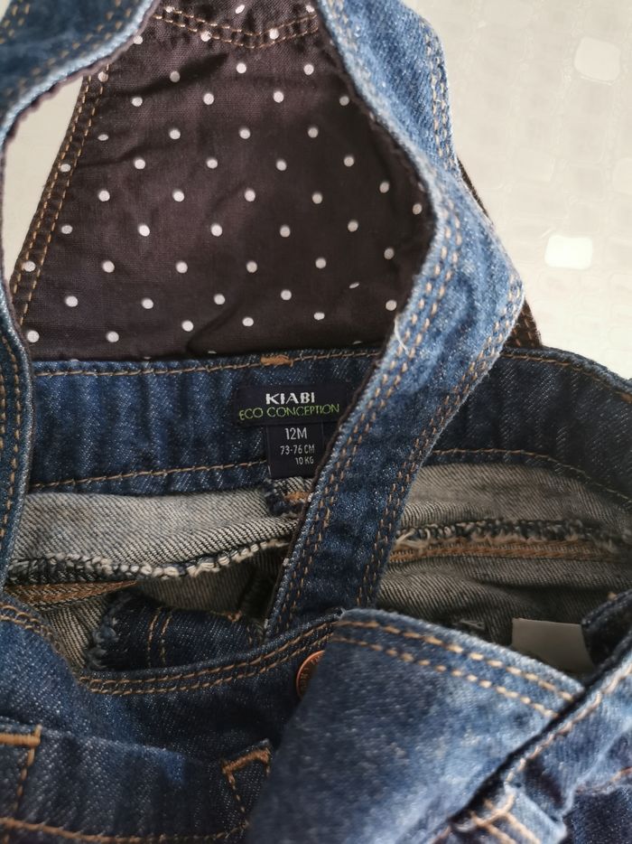 Robe salopette en jean bébé - photo numéro 3