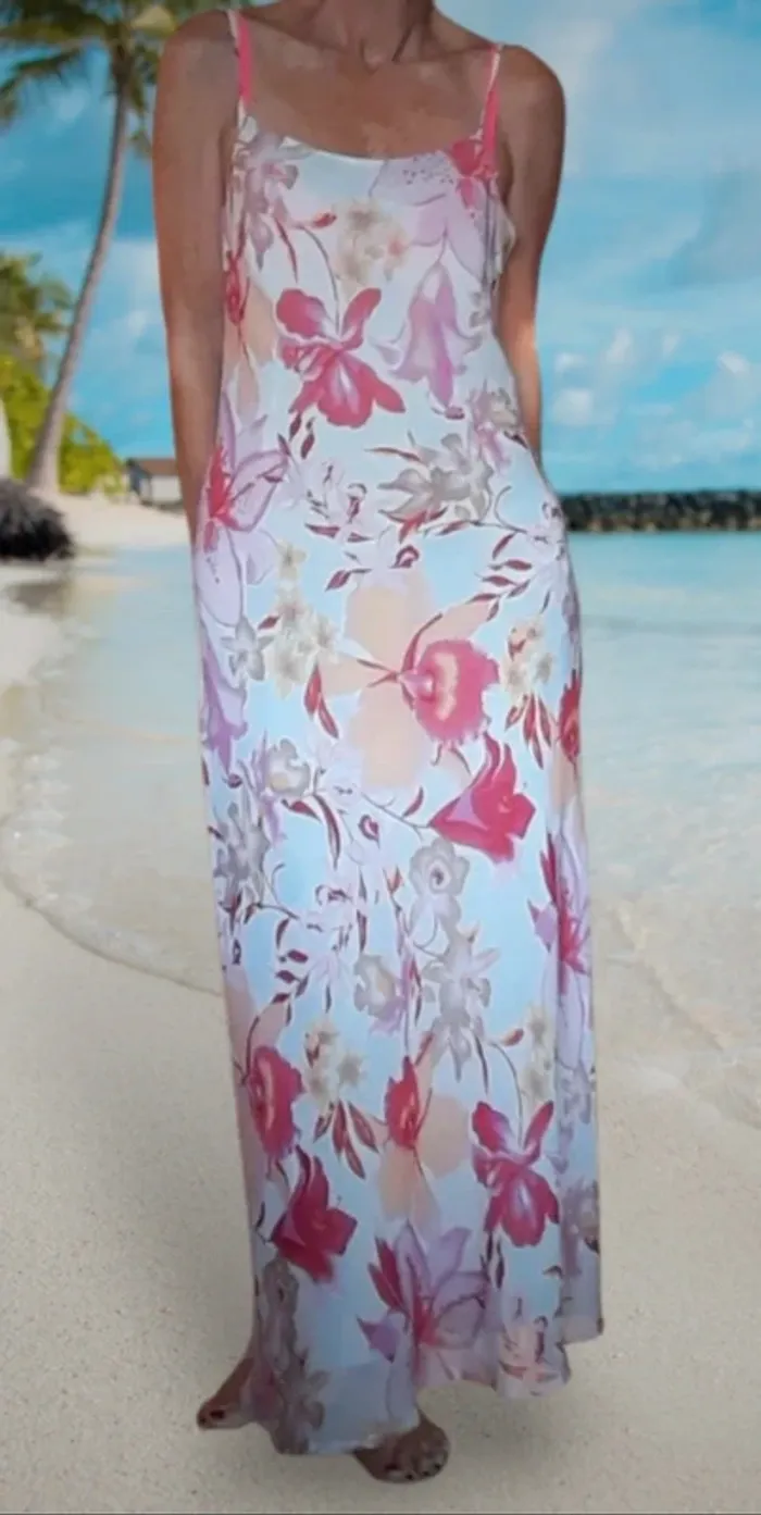 Mooie lange zomerjurk maat M - photo numéro 2