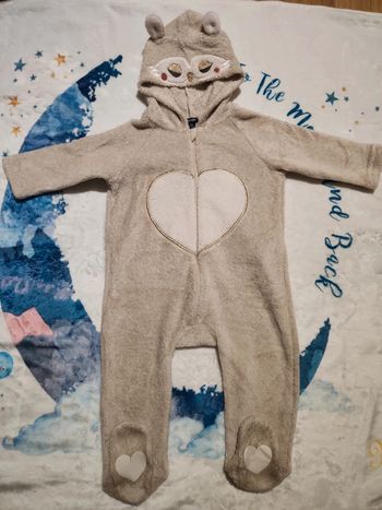 Surpyjama hibou / chouette beige kiabi 18 mois 77/82 cm