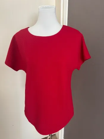 123 t-shirt, blouse, haut rouge vif taille 40