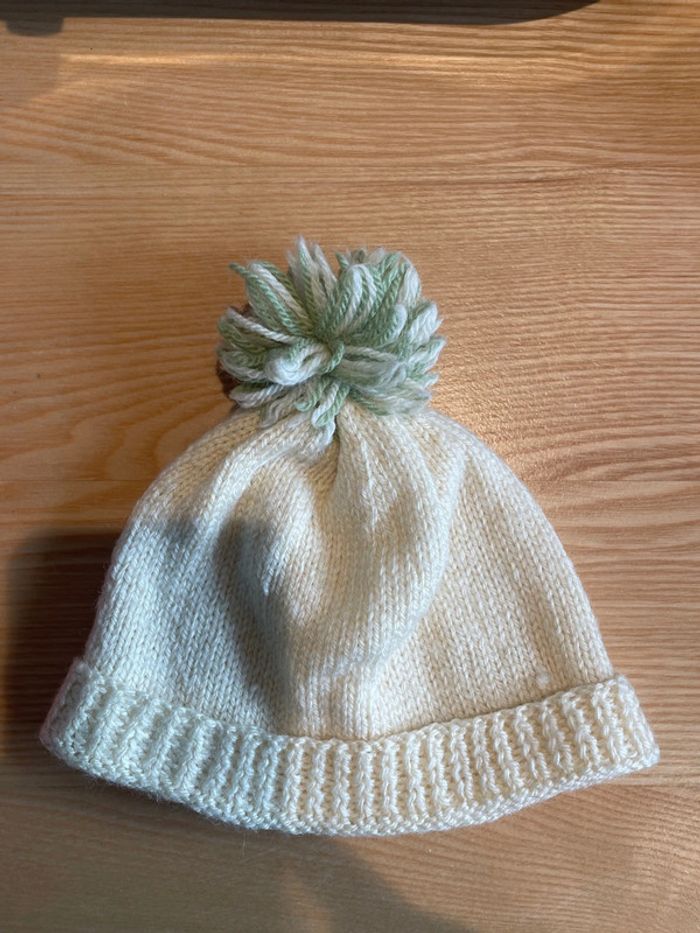 Lot de 2 bonnets bébé en laine - photo numéro 3