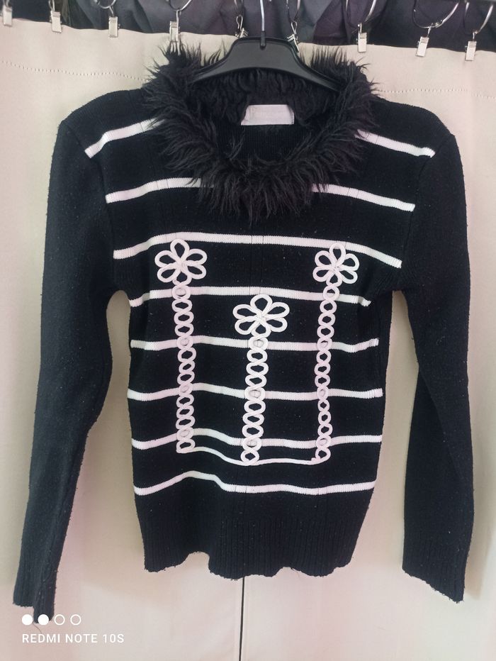 Pull col fausse fourrure femme taille S/36 Pétillance