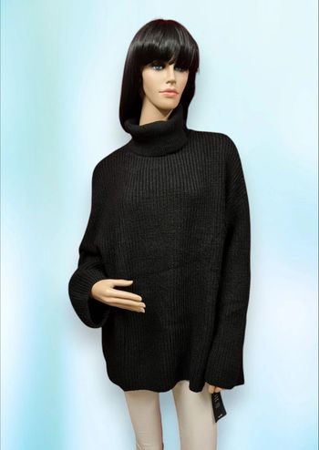 NA-KD Pull col roulé long en maille noir * taille S *