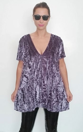 Tunique col v velours taille 38