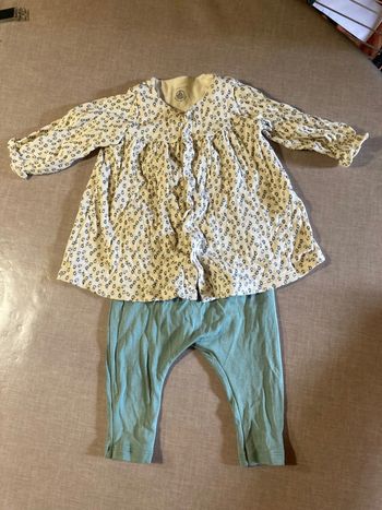 Ensemble robe + legging Petit Bateau - Taille 6 mois