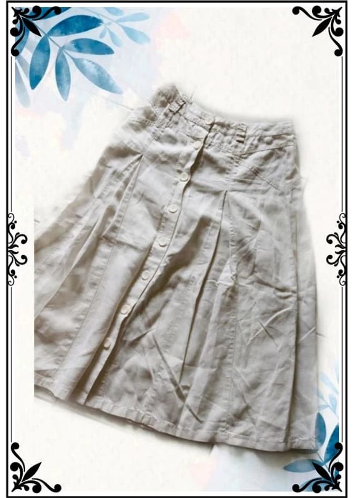 Jupe blanche et beige 100% lin taille S/36 - photo numéro 2
