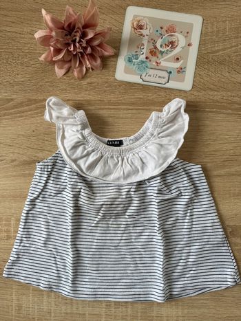 Débardeur rayé Kiabi 12 mois TBE