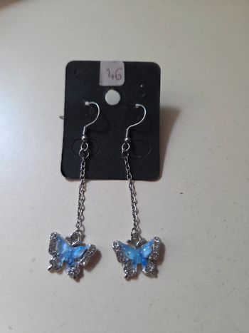 Boucles d oreilles acier inoxydable papillon