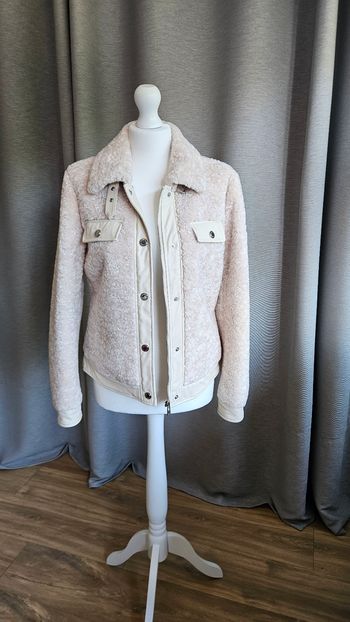 Veste bouclettes beige, taille 36, Morgan 