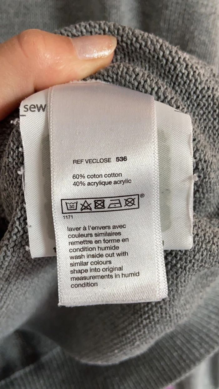 Pull Celio gris taille L - photo numéro 3