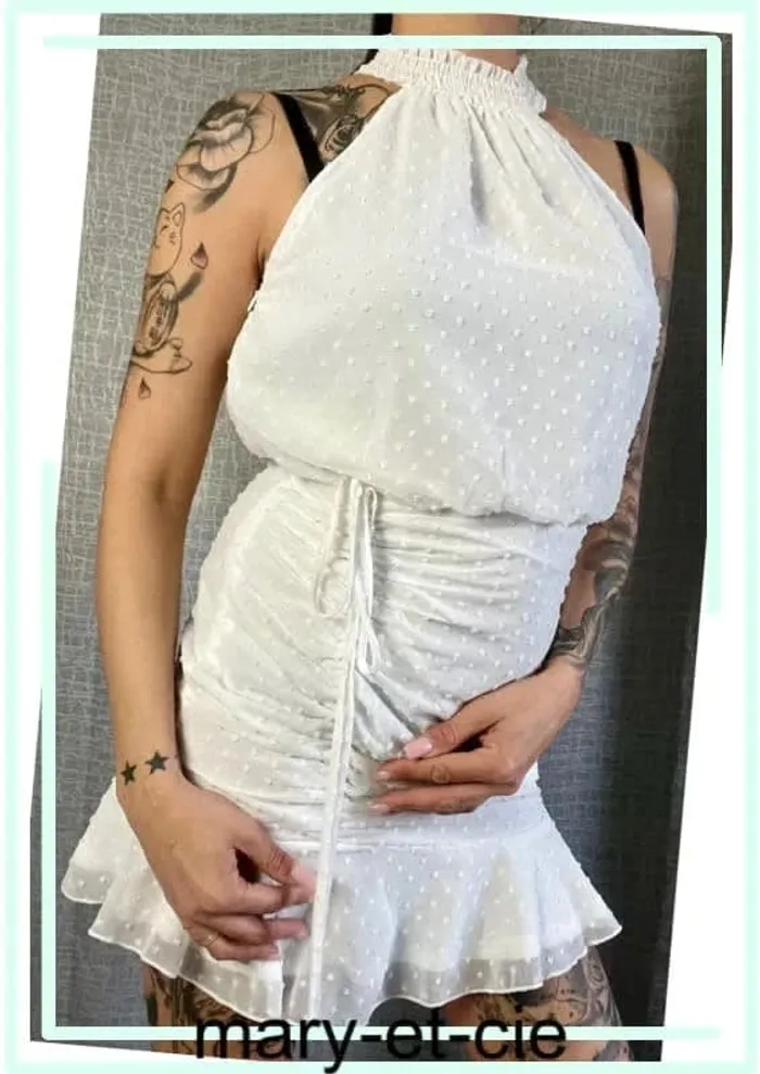 SOLDE - Robe blanche mini taille S - photo numéro 3