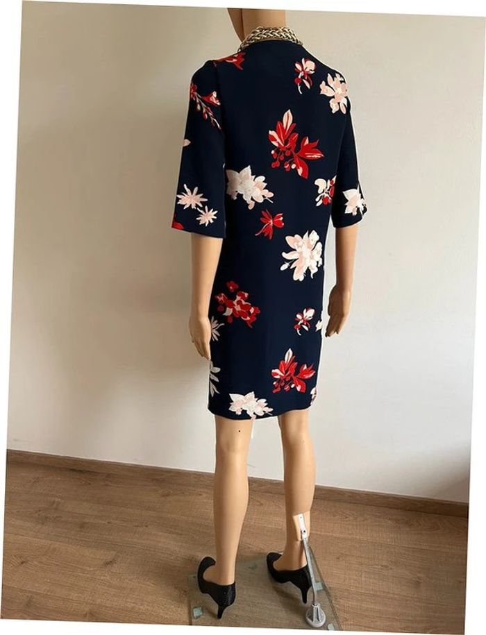 Robe bleue marine et imprimée à manches courtes WE taille XS bon état (petit défaut) - photo numéro 10