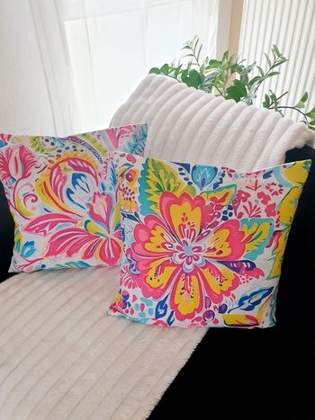 Housses coussin 45x45 (x2) bohème coloré – canapé salon