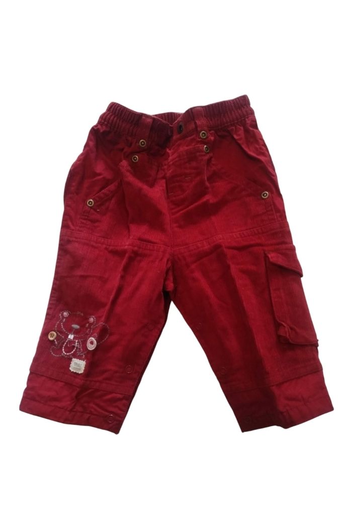 Pantalon bébé garçon 12 mois velours rouge - photo numéro 2