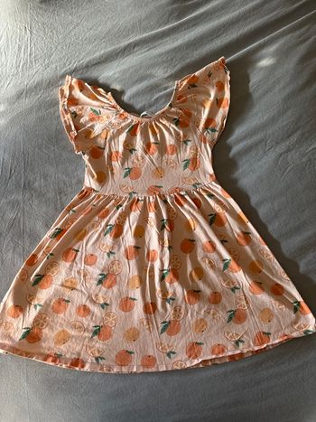 Belle robe coton fille 10 ans orange 