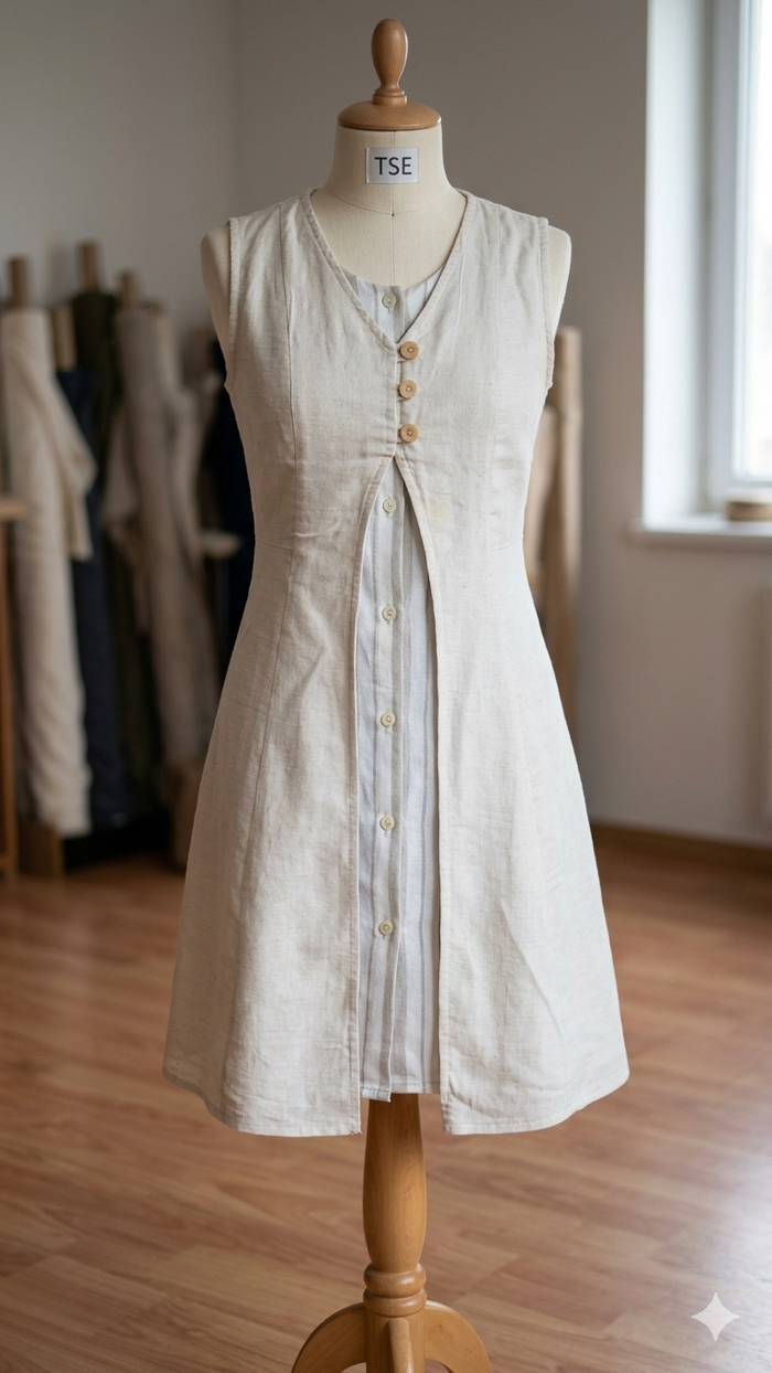 robe beige Taille 12 ans-2 superpositions - photo numéro 2