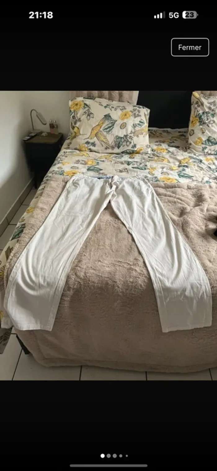 Pantalon chino blanc crème pépé jeans 36/34 - photo numéro 2