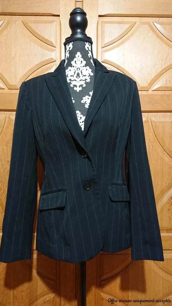 Blazer casual noir à rayures verticales H&M taille 40