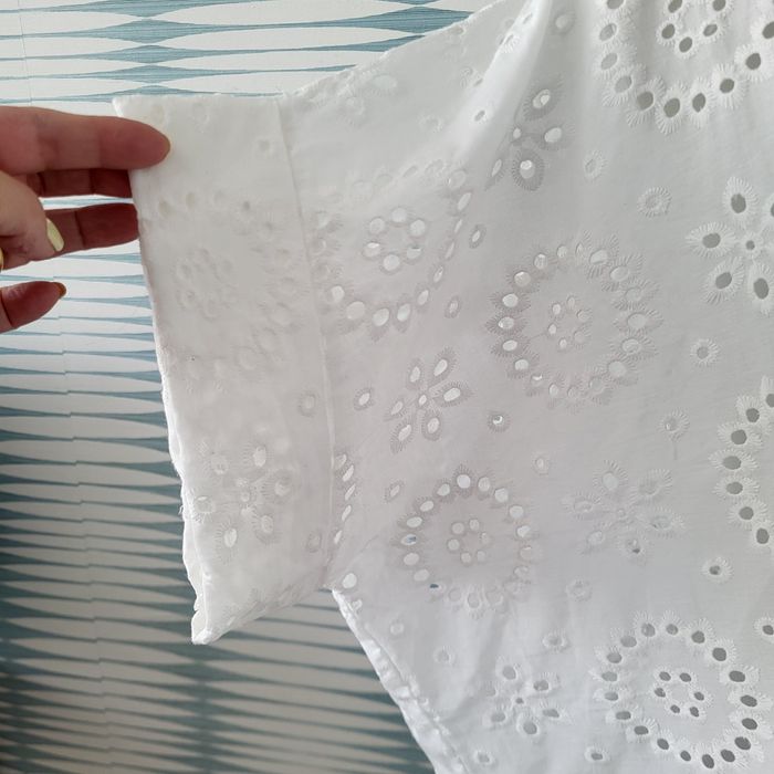 Chemise/blouse en dentelle blanche manches courtes neuve avec étiquette TU (44/48) Z Studio - photo numéro 7