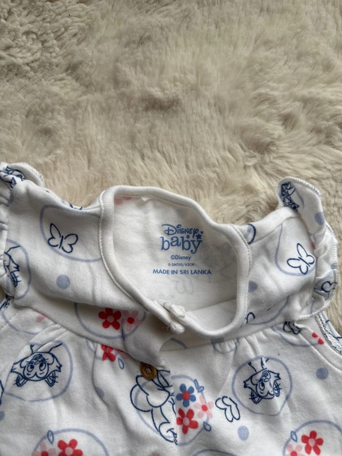 Combi short Disney Minnie Mouse chat fleur blanc 3 mois - photo numéro 2