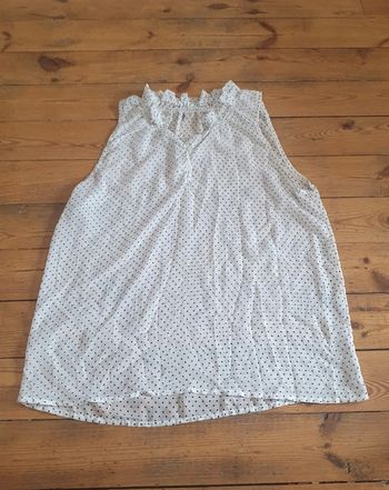 Débardeur léger blanc à pois L