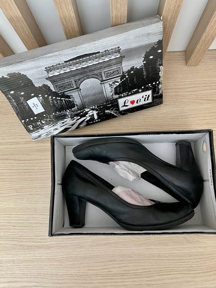 Escarpins cuir noir Tamaris taille 41 - photo numéro 9