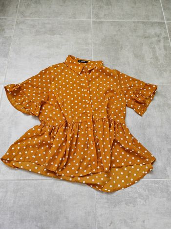 Chemise grossesse jaune à pois