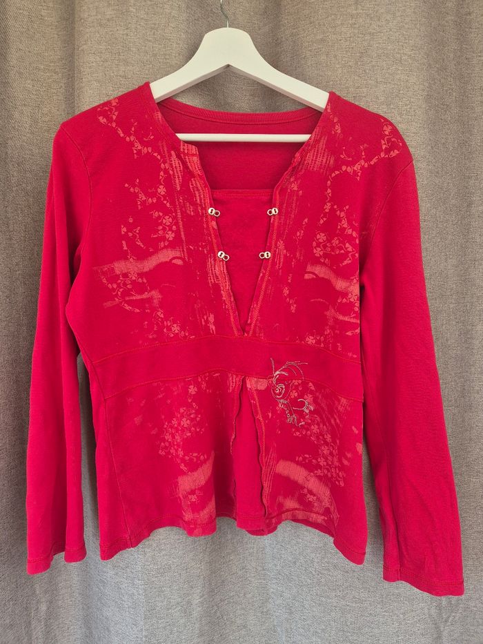 Top manches longues taille M Rouge Kalisson - photo numéro 1