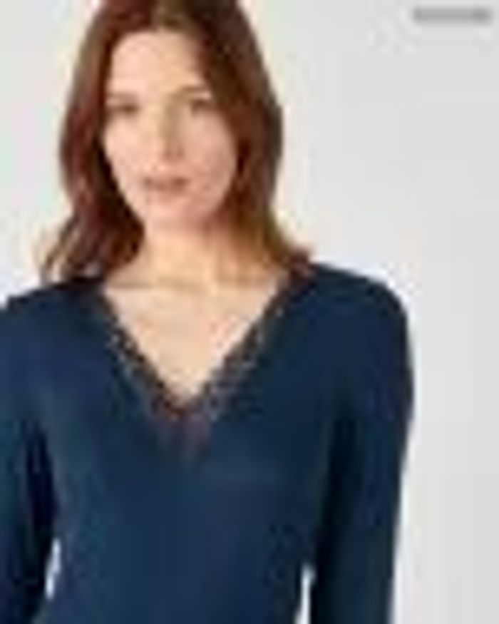 Tee-shirt manches longues Thermolactyl Sensitive, finition dentelle – Damart – taille 46-48 L - photo numéro 9