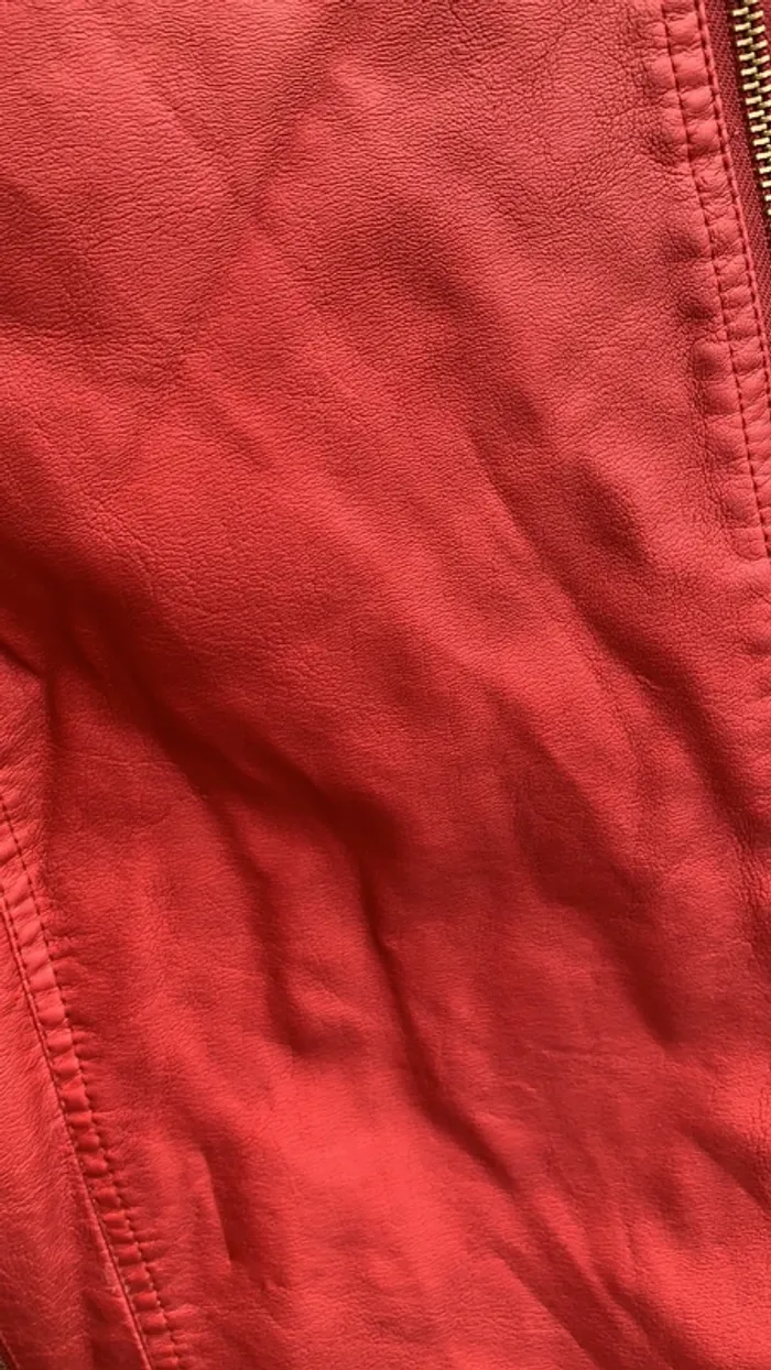 Veste simili cuir rouge - photo numéro 3