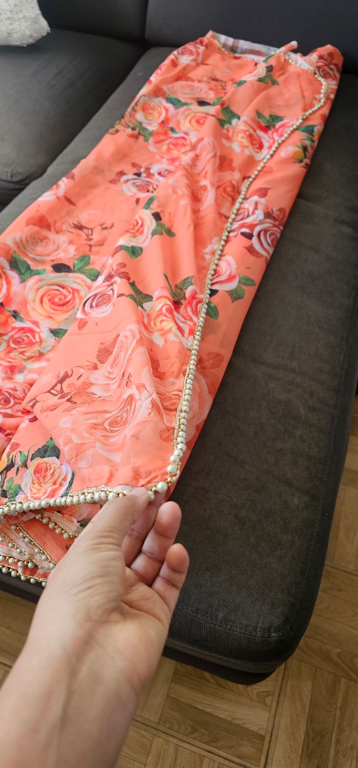 Saree indien tissu de plus 6m - photo numéro 5