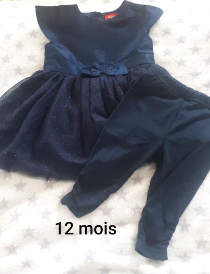 Ensemble robe de soirée et legging bleu robe - photo numéro 1