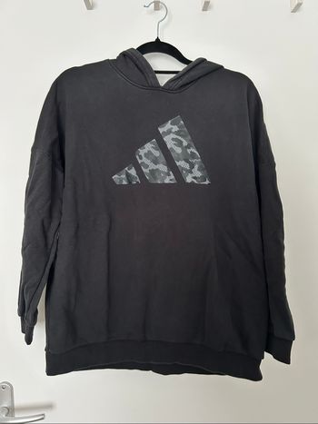Sweat noir molletonné à capuche logo camouflage Adidas S