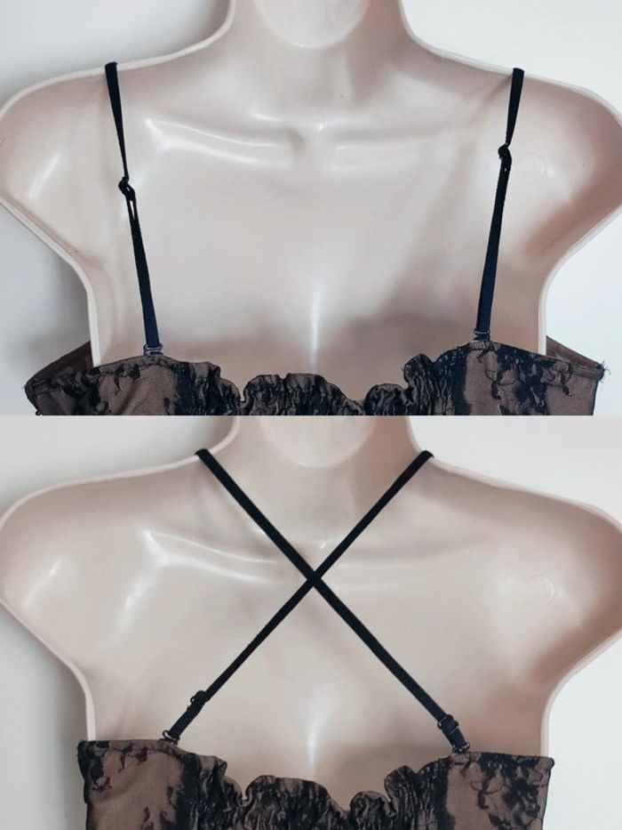 Robe nuisette marron dentelle noir coquette / Grain de Malice - 38/M à 40/L - photo numéro 11