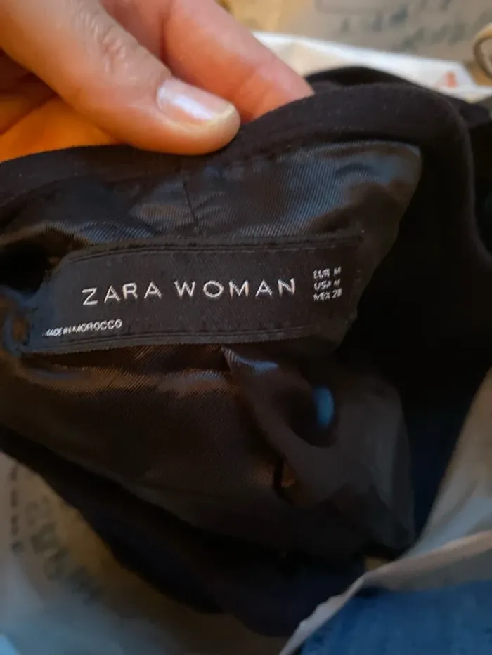 Magnifique manteau Zara Women bleu marine taille M neuf avec ceinture et poches en parfait état - photo numéro 5
