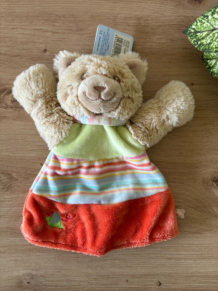 Neuf marionnette doudou chat tifoo orange vert noukies - photo numéro 2