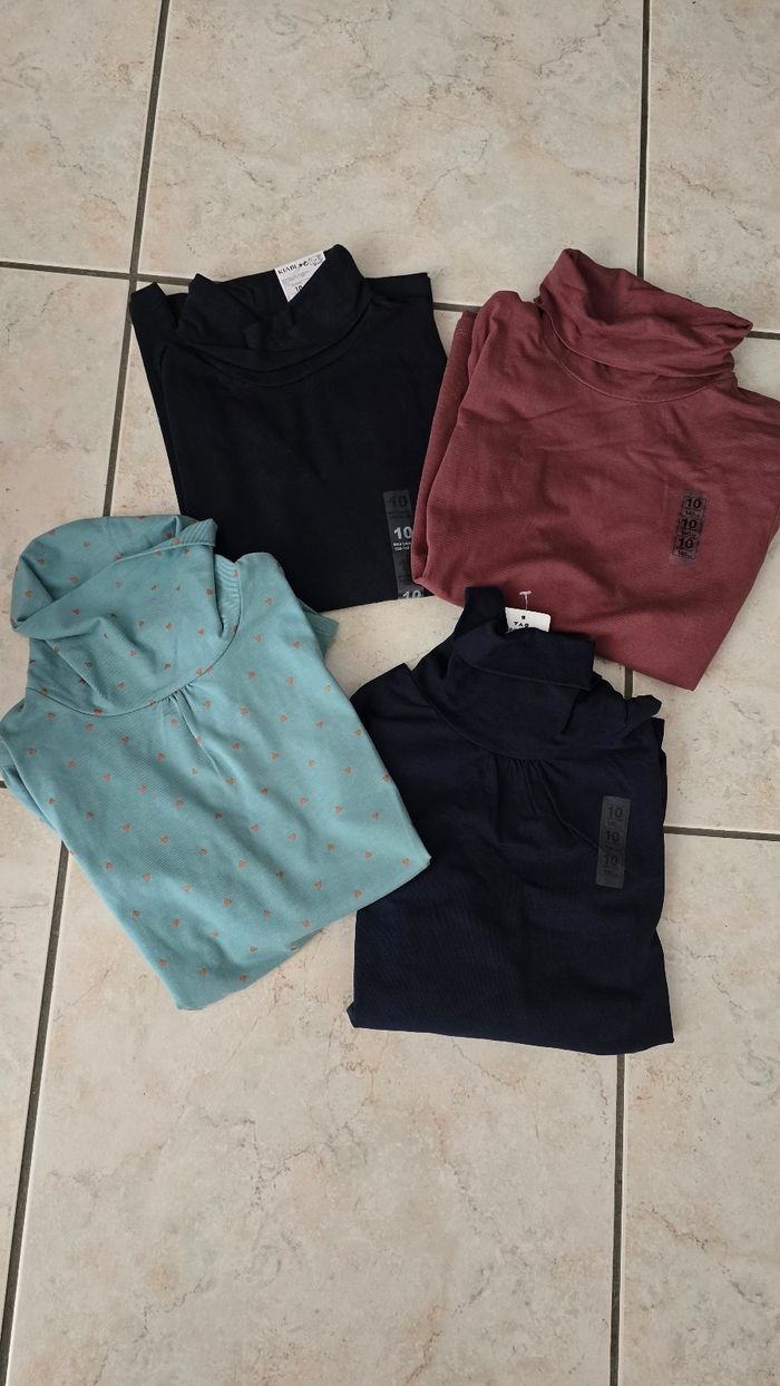 NEUFS (non portés)🩷😍🤩 lot sous pulls 10 ans fille 😍🤩⚘️