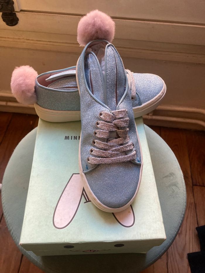 Baskets Minna Parikka Tail Glitter - Bleu Ciel Pailleté - Taille 31