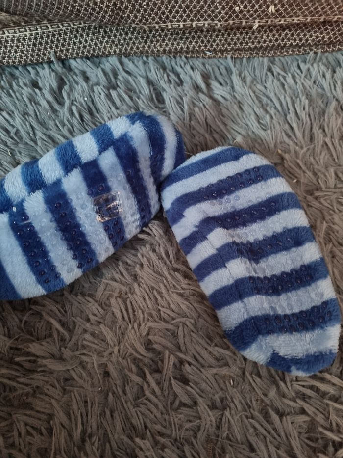 Chaussons polaire bleu à rayures 25-26 mixte - photo numéro 3