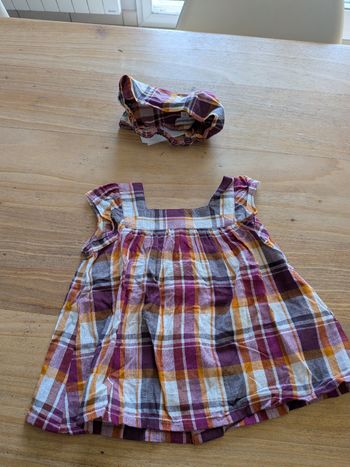 Blouse été sans manches +bandeau 9 mois