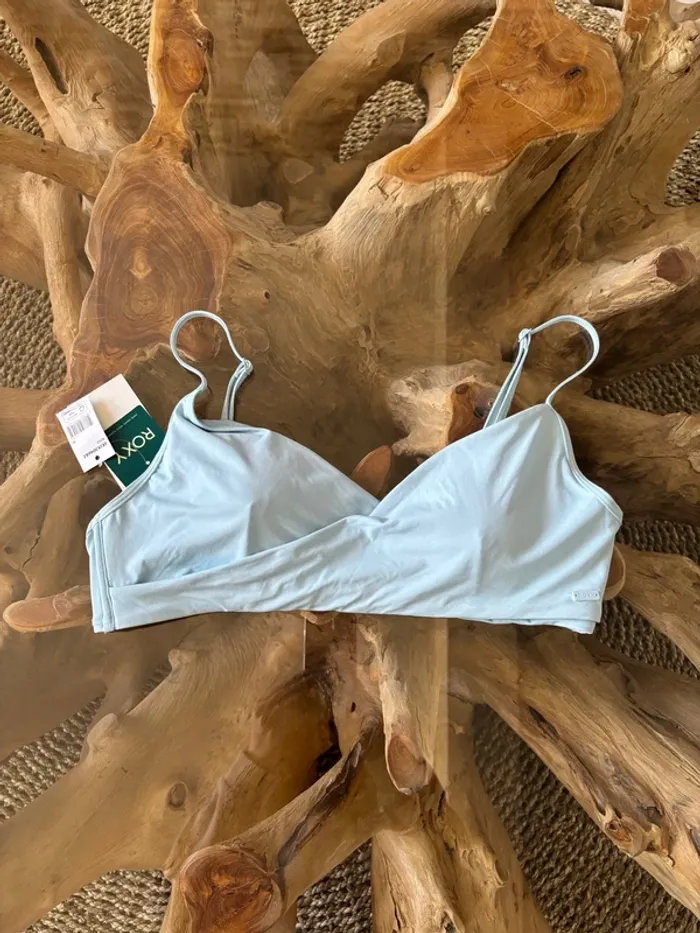 Haut de maillot de bain Roxy bleu clair croisé XL - photo numéro 2