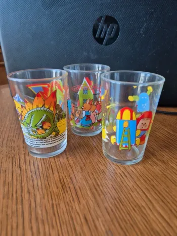 lot de 3 verres decorés
