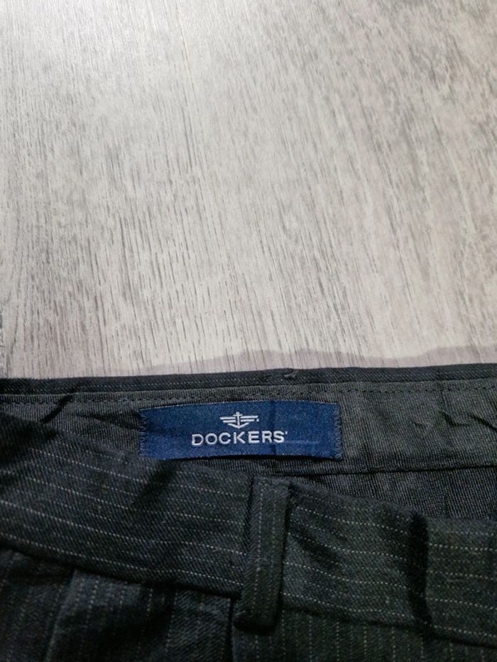 Pantalon à Pinces Dockers Noir Coupe Droite Taille W34-L30 Homme - photo numéro 4