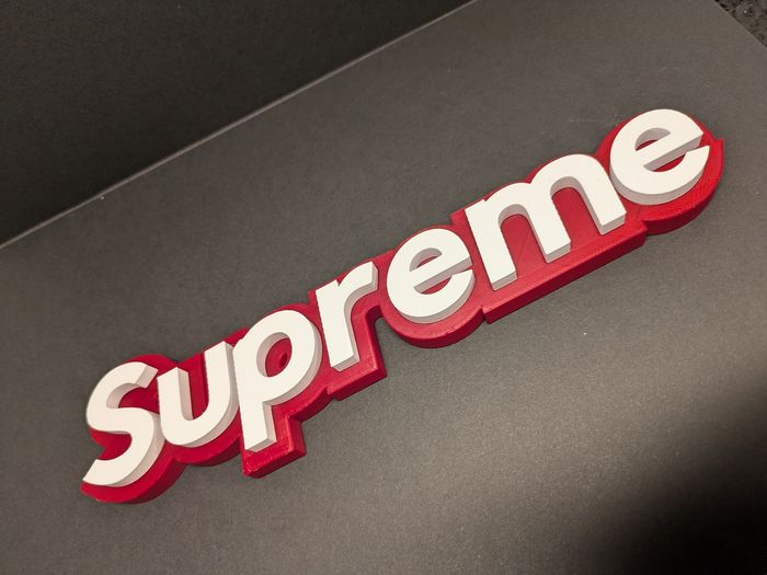 Création décorative inspirée du logo Supreme – Rouge & Blanc - photo numéro 2